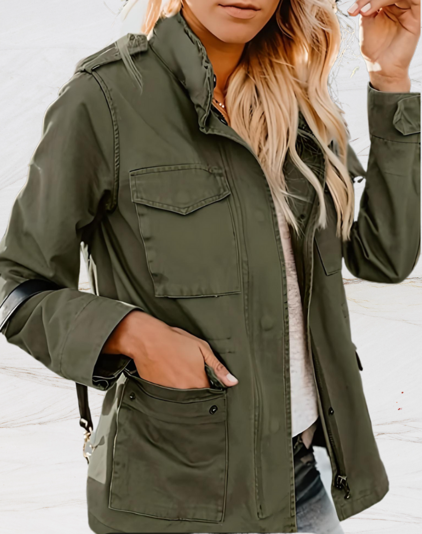 Jacket with full sleeves and four pockets for women