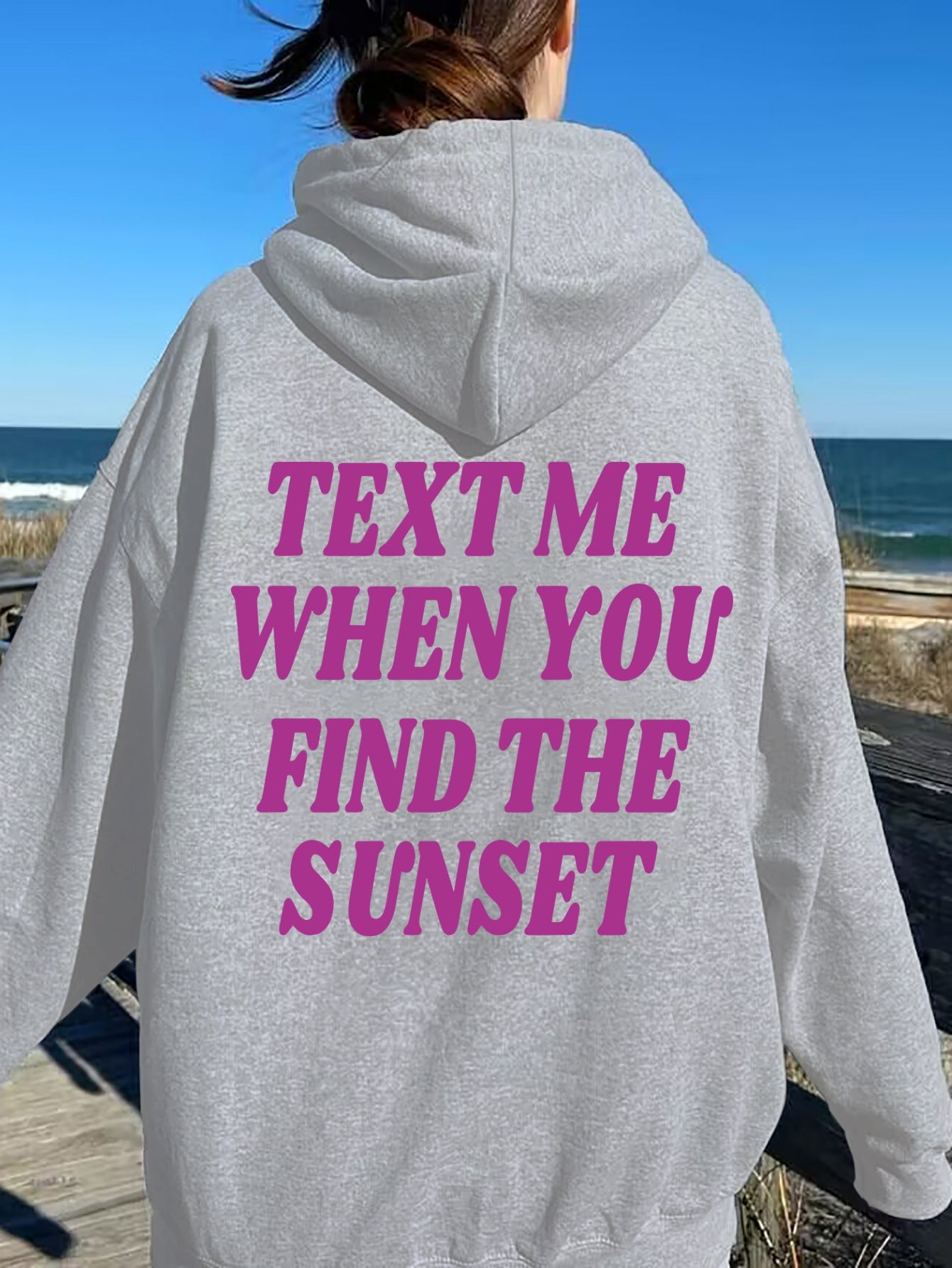 Isabelle Moreau | Plain Color Hooded Printed Sweater