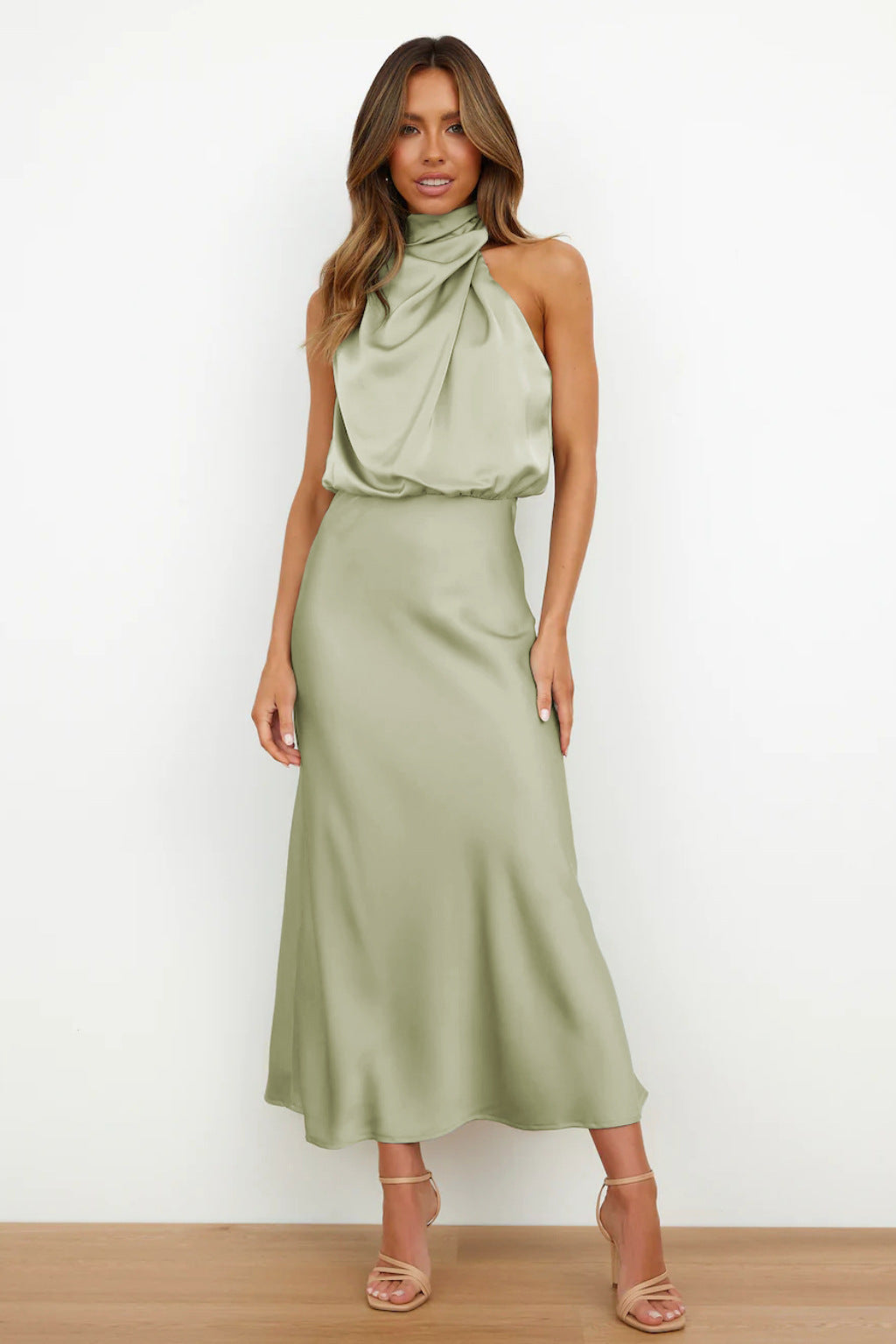 Alice Leroy - Elegant midi dress with an asymmetric round neckline