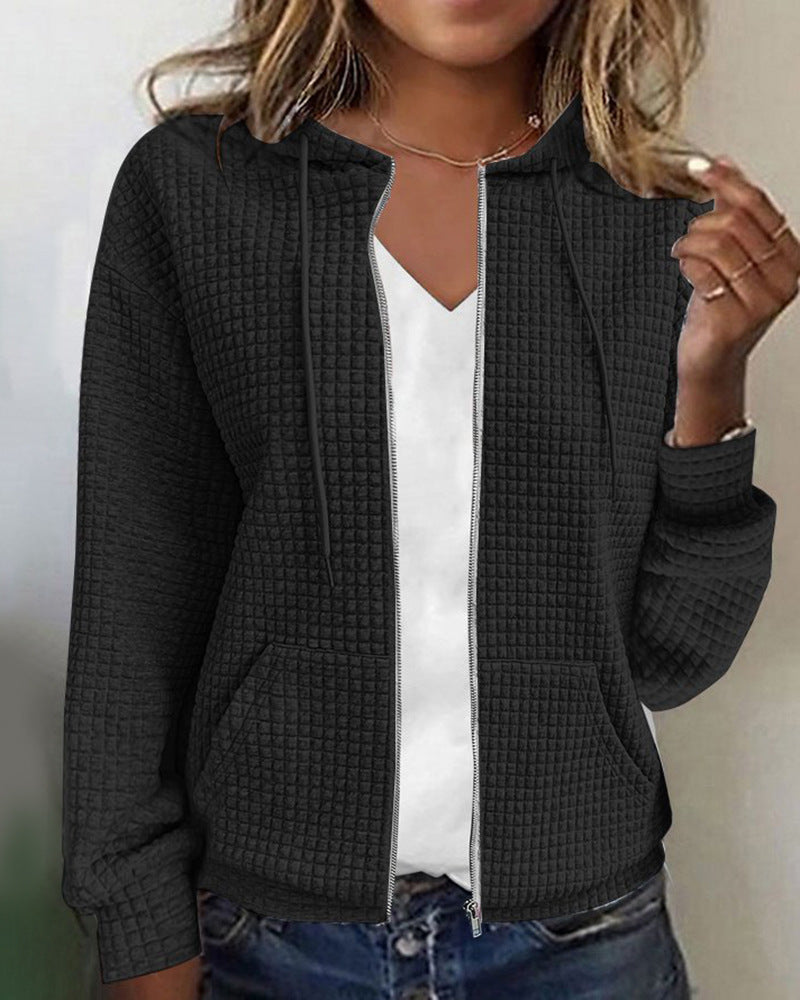 Léa Blanchet | Casual jacket with pockets in solid colour