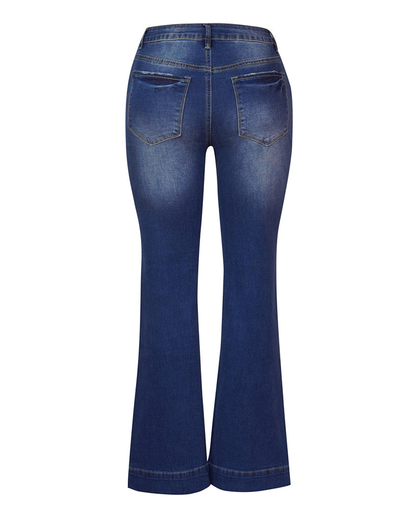 Winona - casual mid-waist bell bottom denim jeans