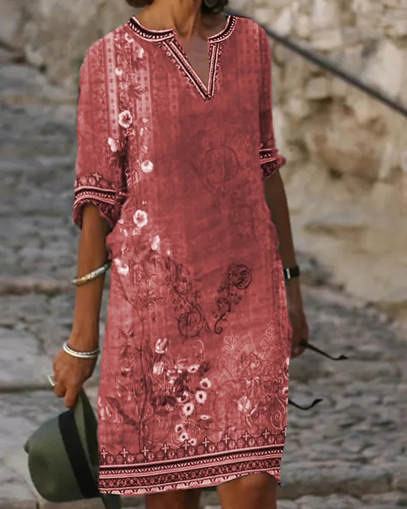 Evelyn I Spring/Summer Dress with Vintage Floral Print