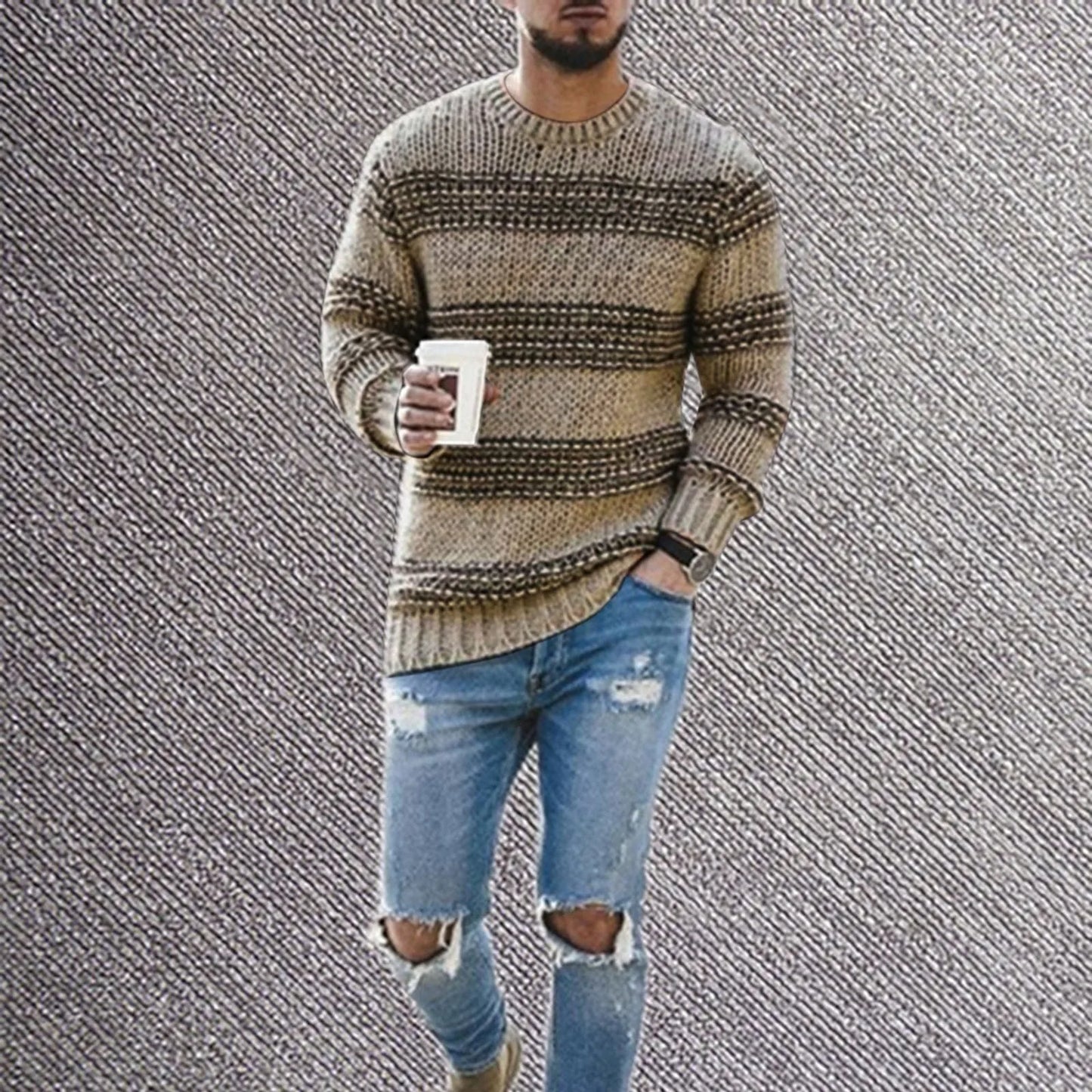 Enzo | Casual Round Neck Sweater For Fall and Winter