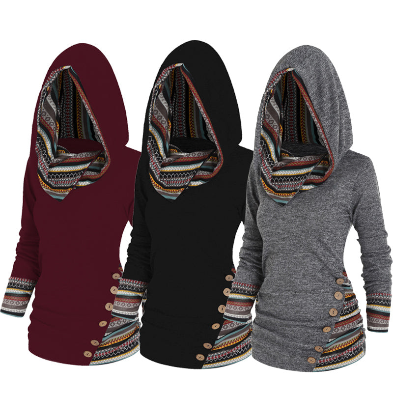 Fleur Rousse | Casual Tribal Hooded Sweatshirt