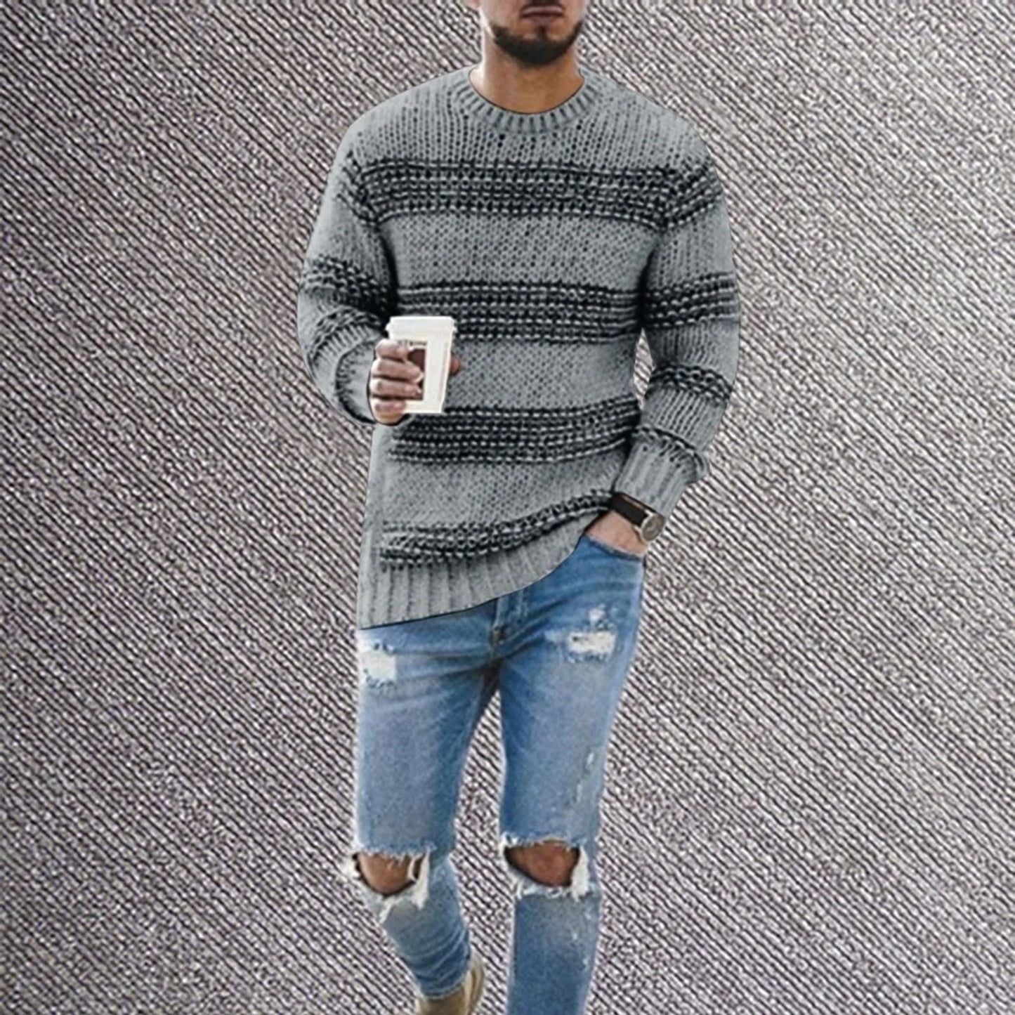 Enzo | Casual Round Neck Sweater For Fall and Winter