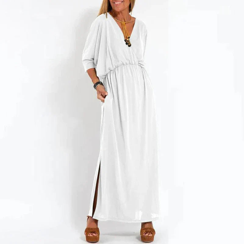 Lucinda | Long vintage dress with side slit and high waist