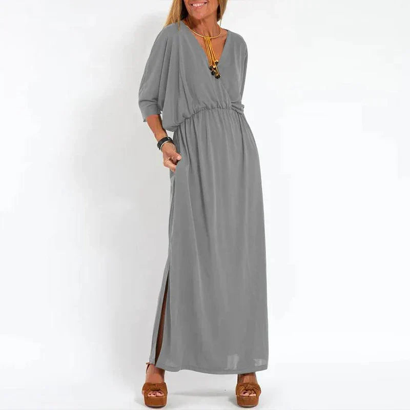 Lucinda | Long vintage dress with side slit and high waist