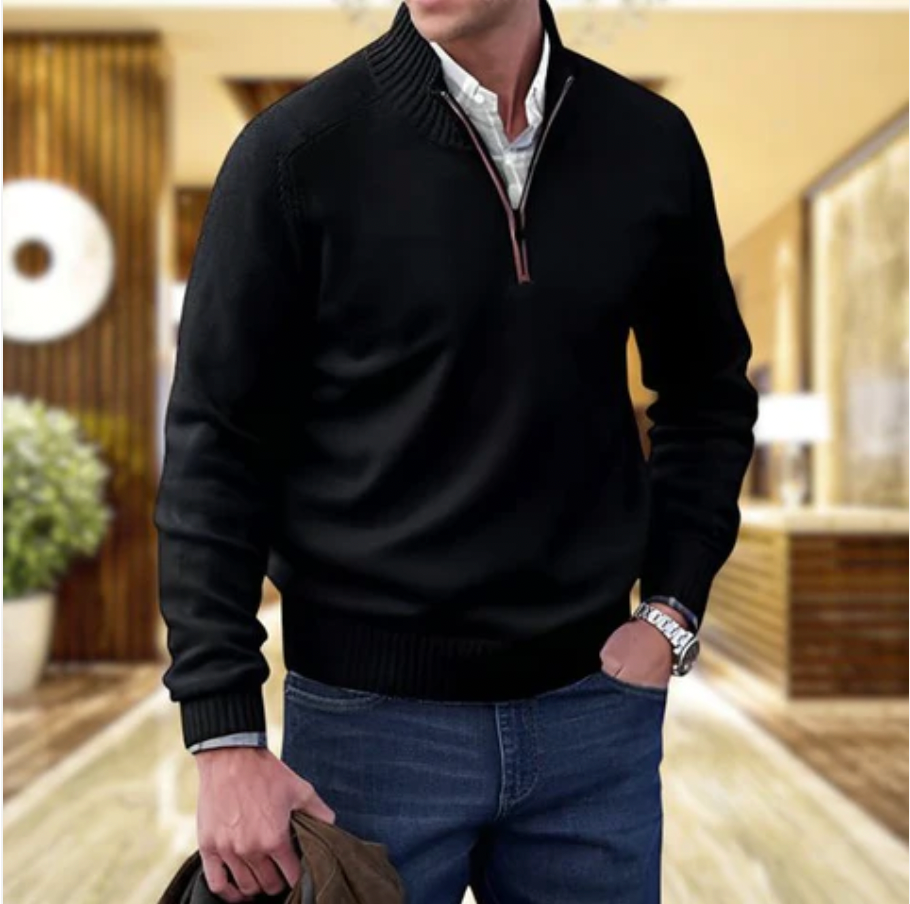 EDWARD | Elegant Cashmere Zip Jumper