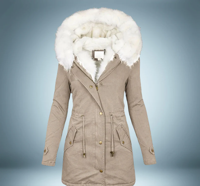 Exclusive - parka with fur collar in black