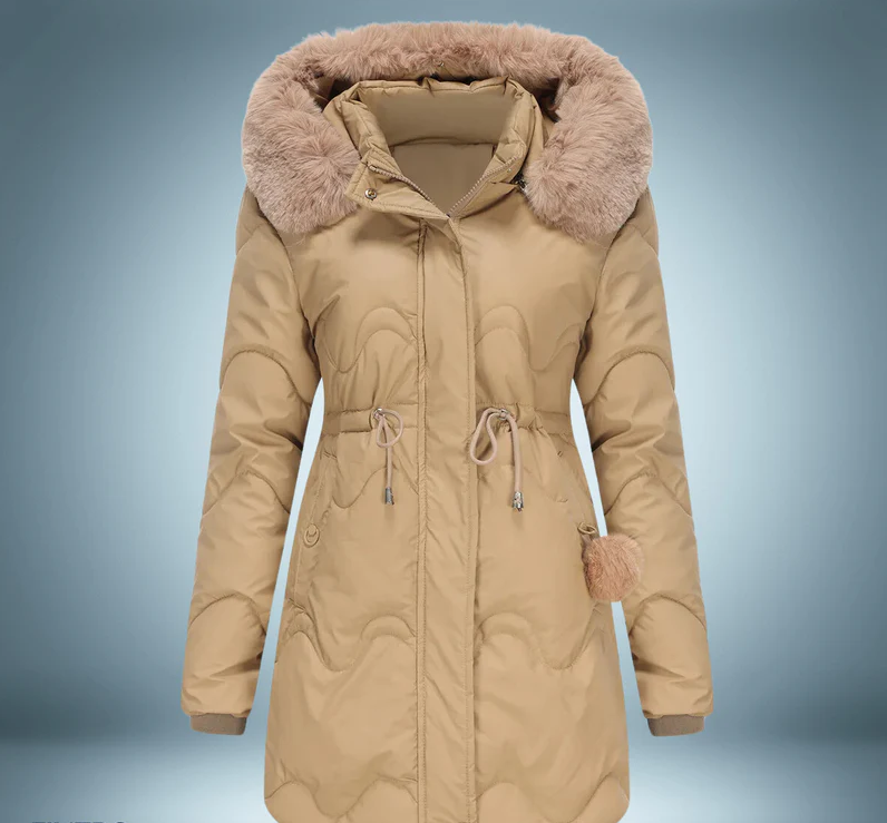 Colorful parka - with fur collar