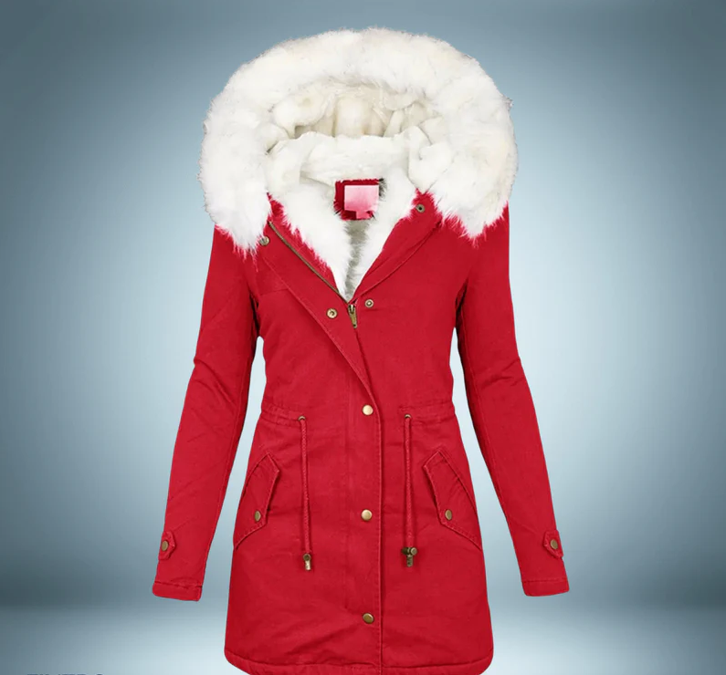 Exclusive - parka with fur collar in black