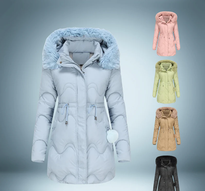 Colorful parka - with fur collar