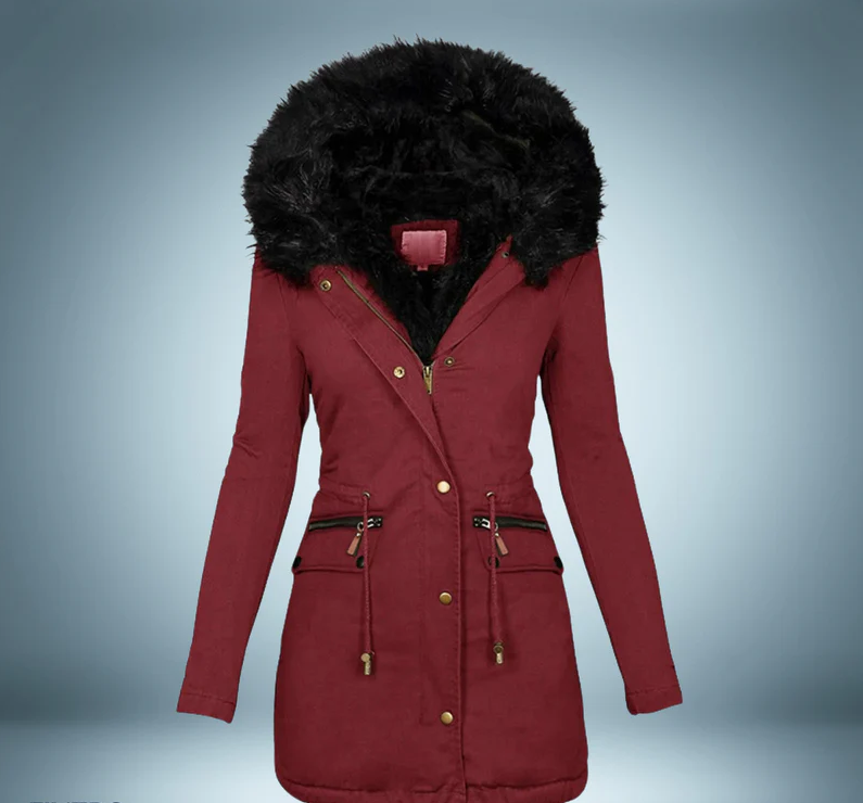 Exclusive - parka with fur collar in black
