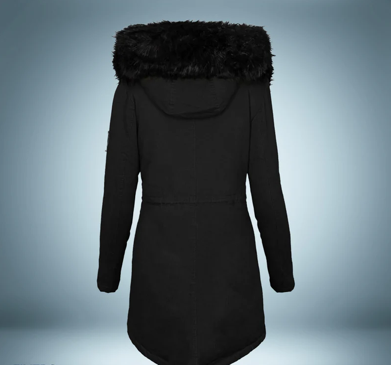 Exclusive - parka with fur collar in black