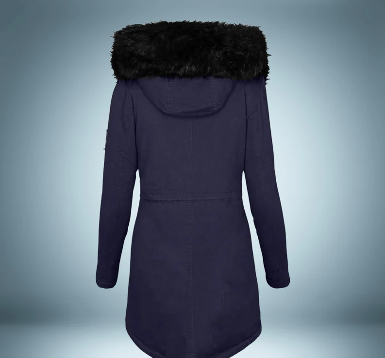 Exclusive - parka with fur collar in black