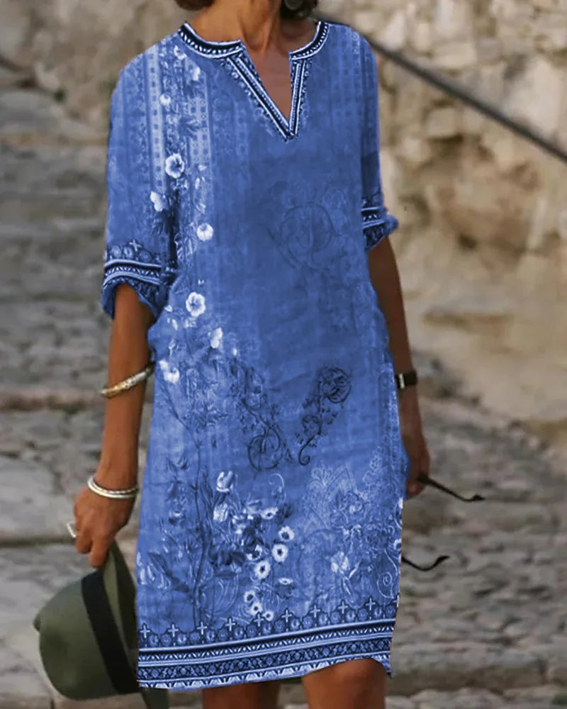 Evelyn I Spring/Summer Dress with Vintage Floral Print