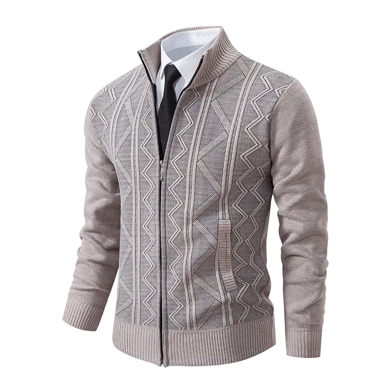 Men's knitted zipped jacket