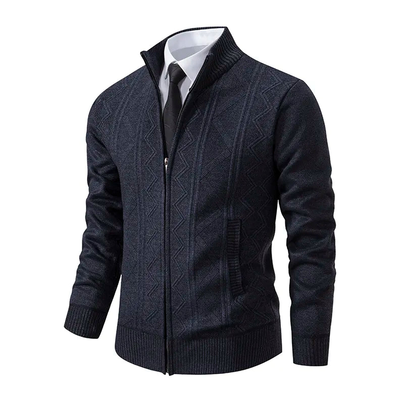 Men's knitted zipped jacket