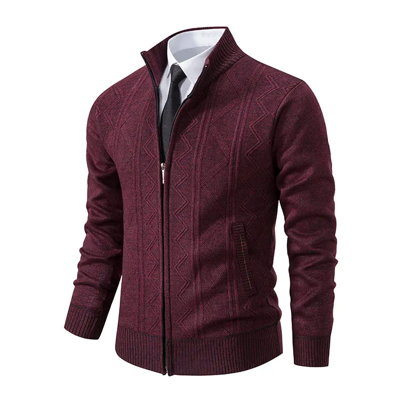 Men's knitted zipped jacket