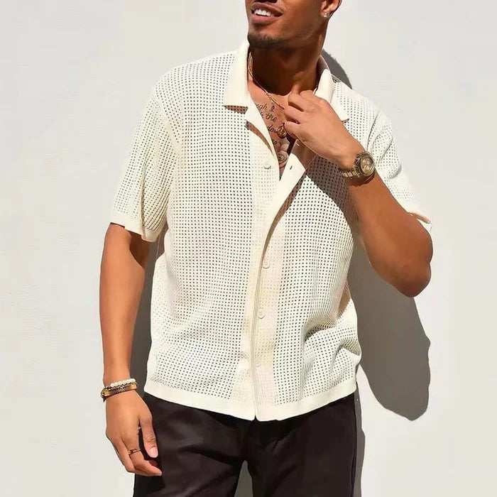 Tommy | Casual men's crocheted shirt