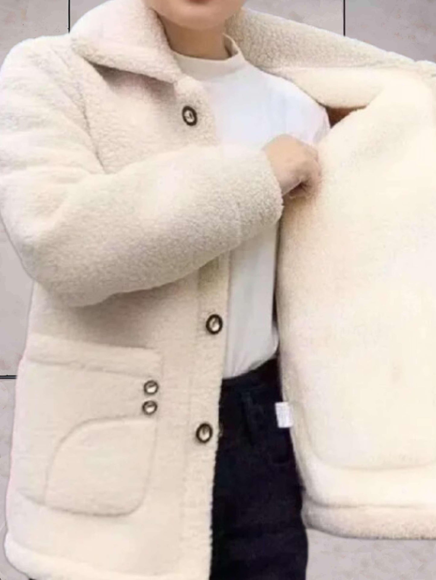 Ladies' fleece jacket with polo collar