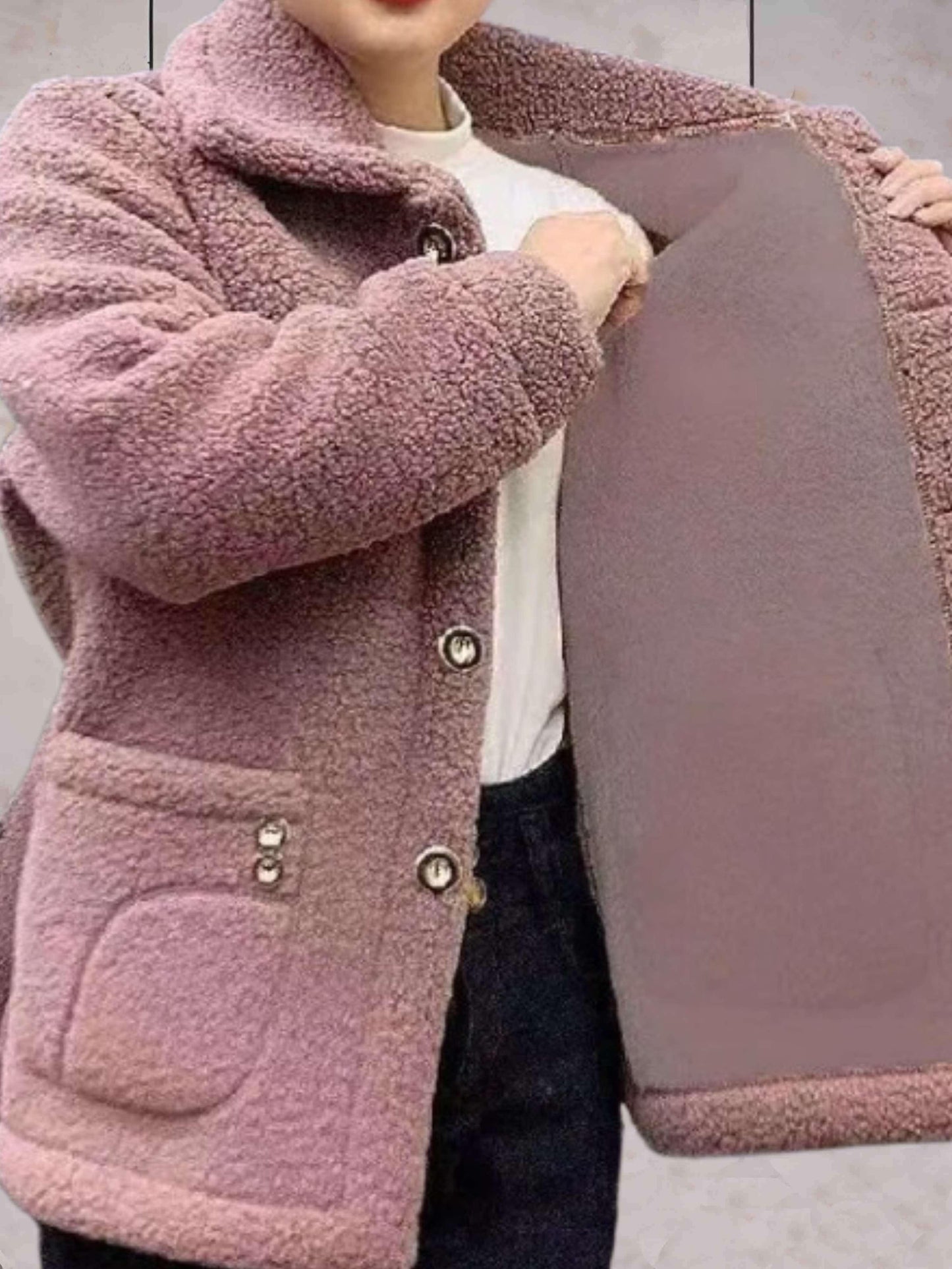 Ladies' fleece jacket with polo collar