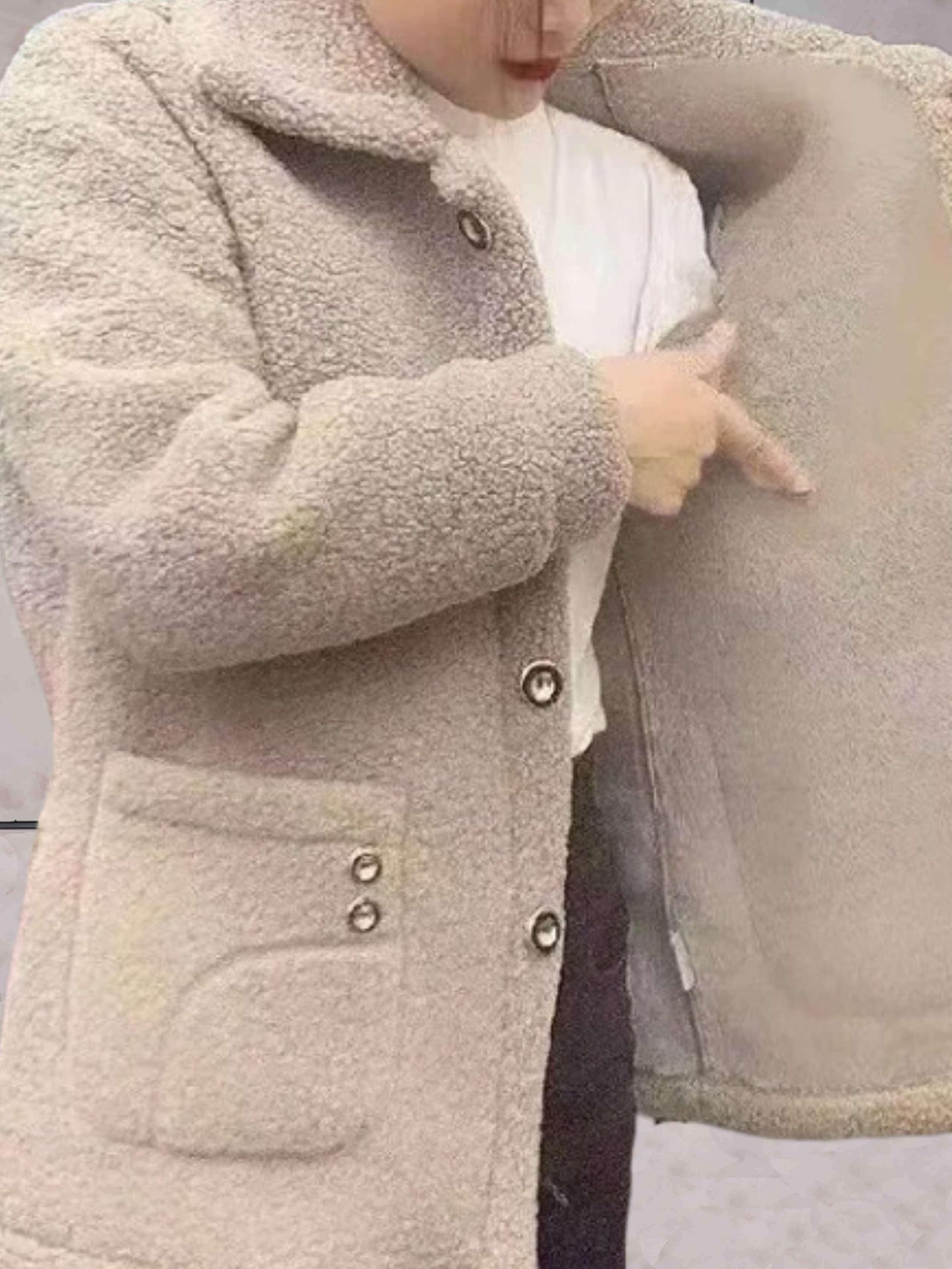 Ladies' fleece jacket with polo collar
