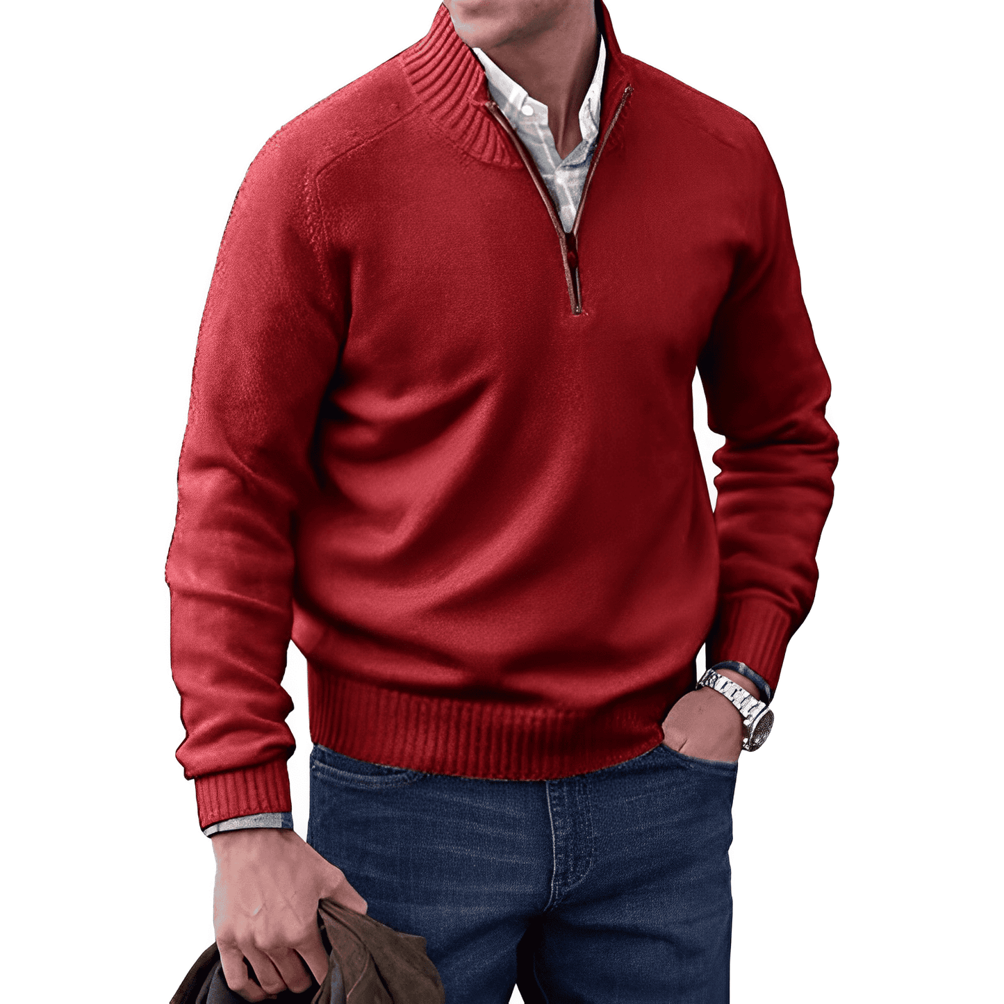 EDWARD | Elegant Cashmere Zip Jumper
