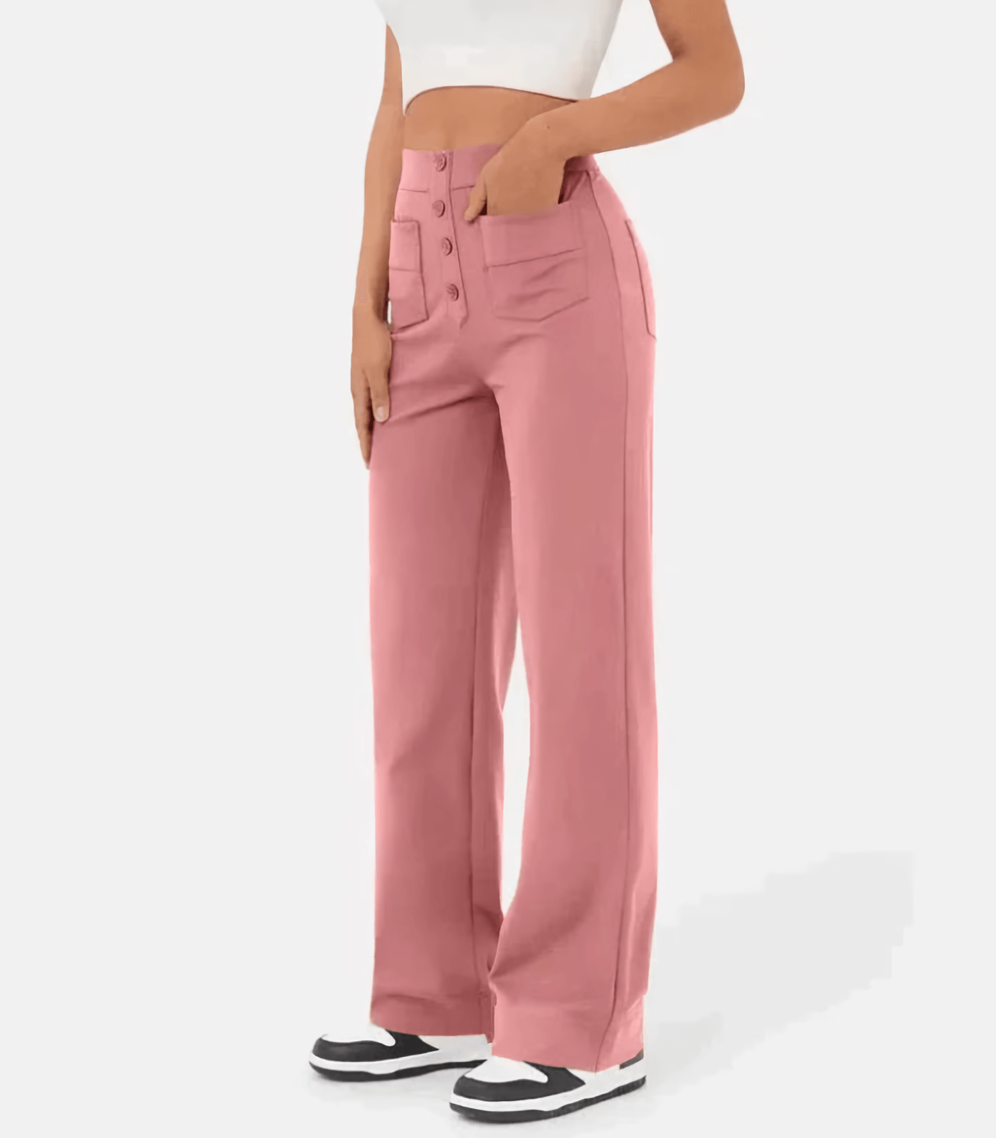 Benita | High Waist Button Down Pants