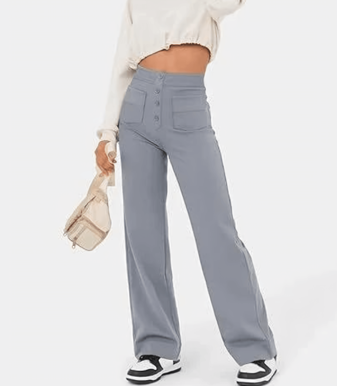Benita | High Waist Button Down Pants