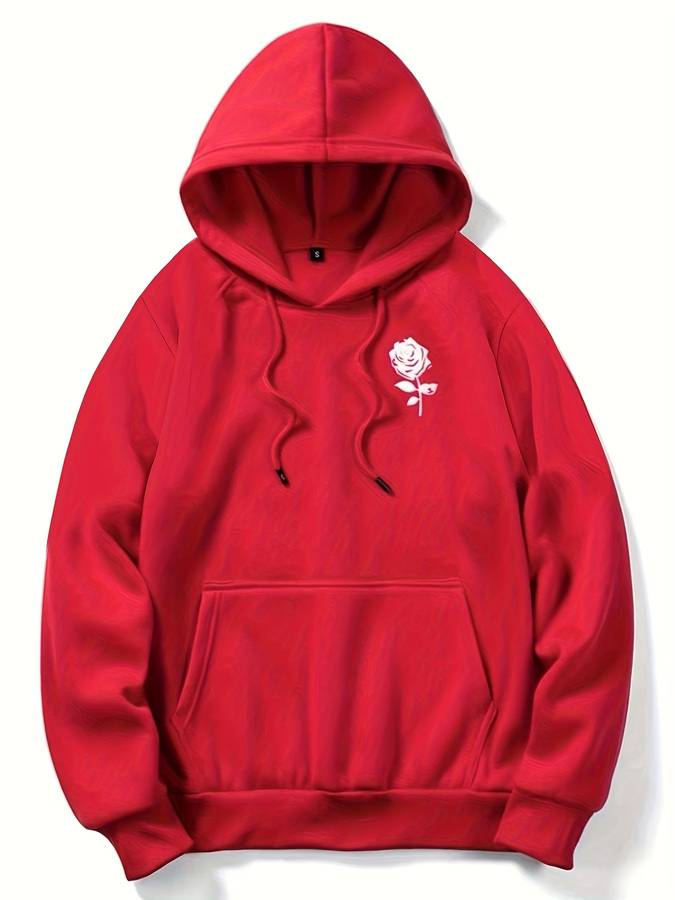 Men's Hoodie with rose print