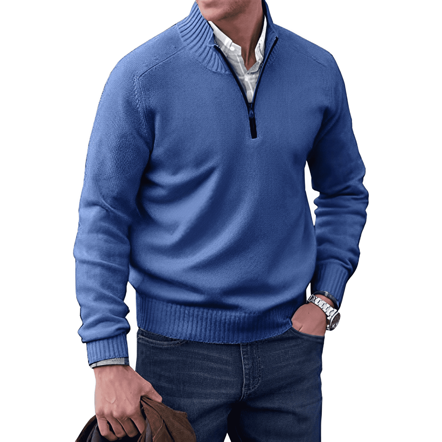 EDWARD | Elegant Cashmere Zip Jumper