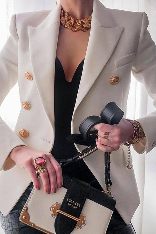 Wanya | Double Row Blazer with Gold Buttons