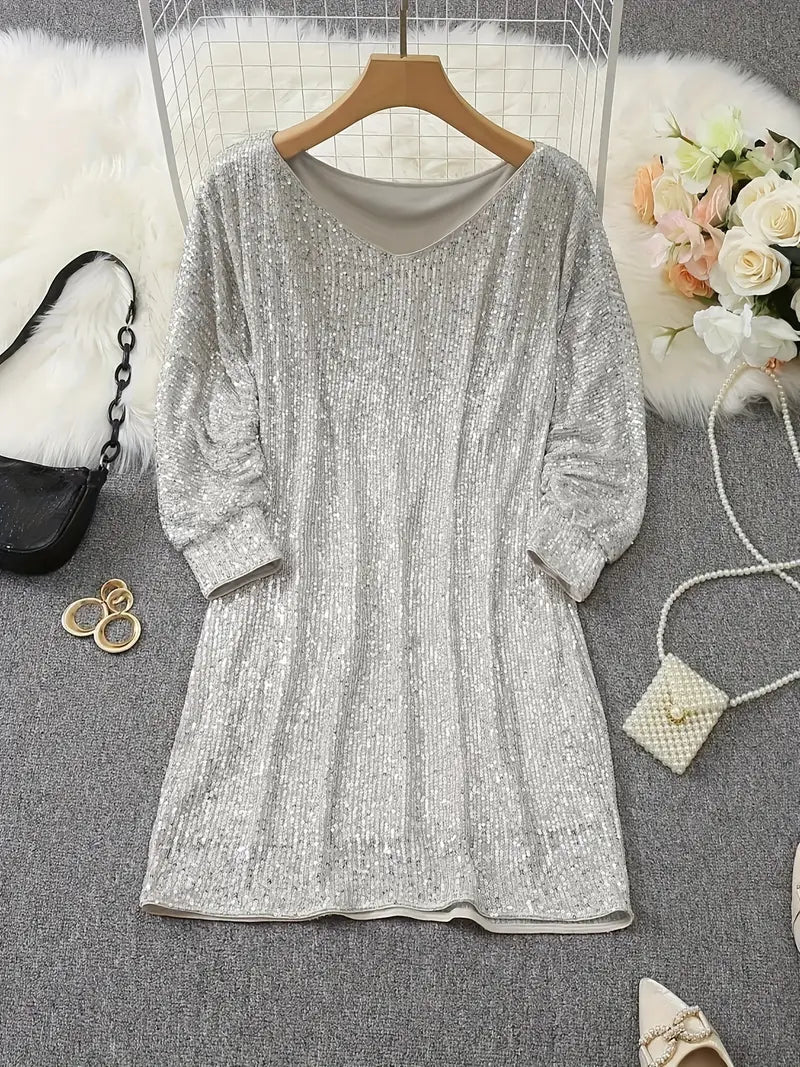 Iris – Contrast Sequin Dress