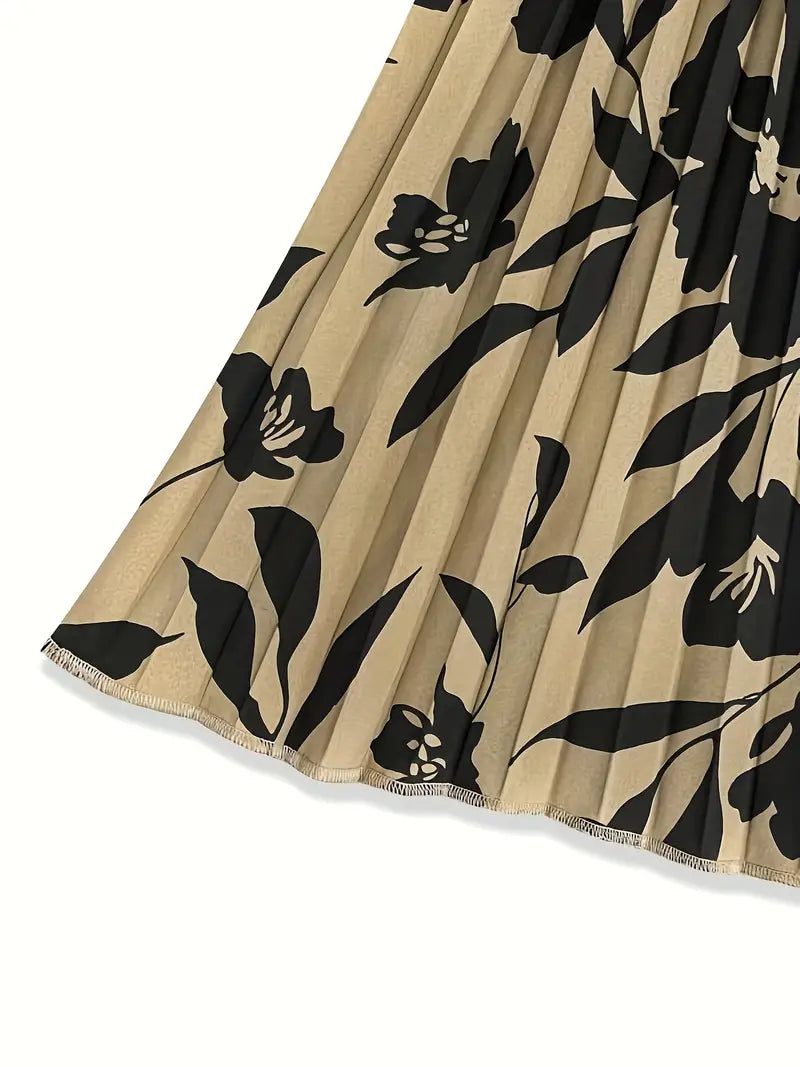 Belezza - floral print pleated skrik for spring