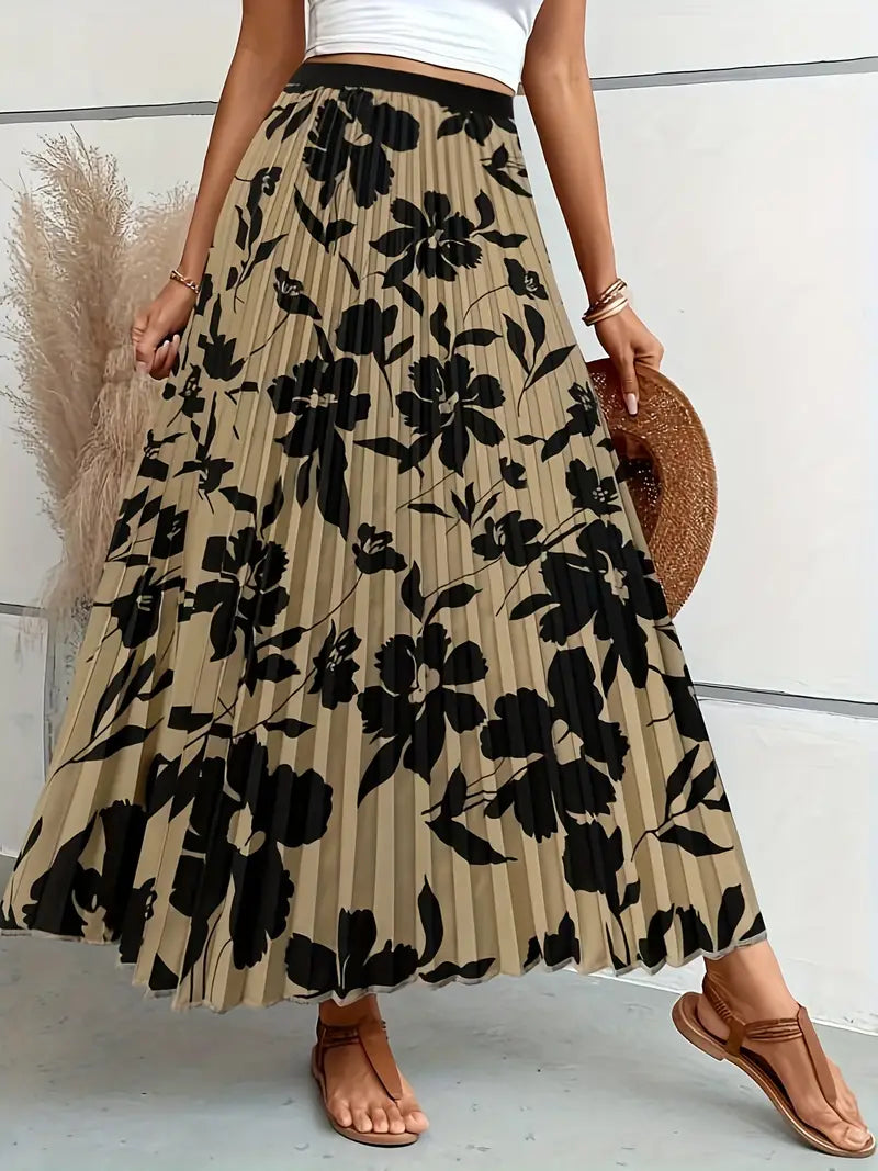 Belezza - floral print pleated skrik for spring