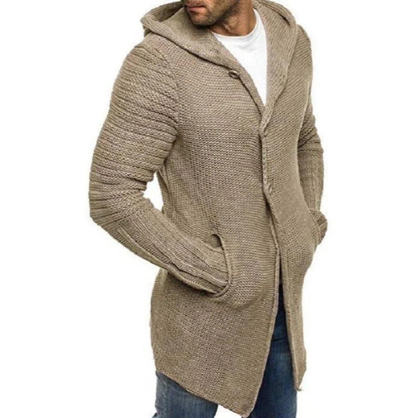 Marc - Long Cardigan with Hood - Casual - Made for Comfort - Ideal for Fall/Winter