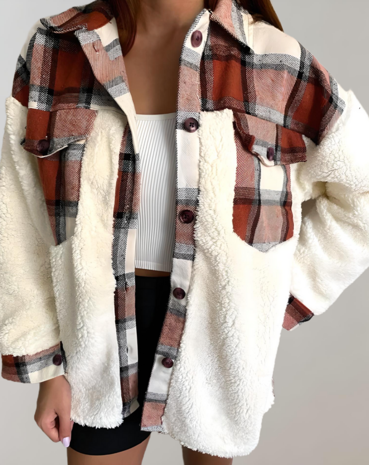 Plaid flannel jacket for Women