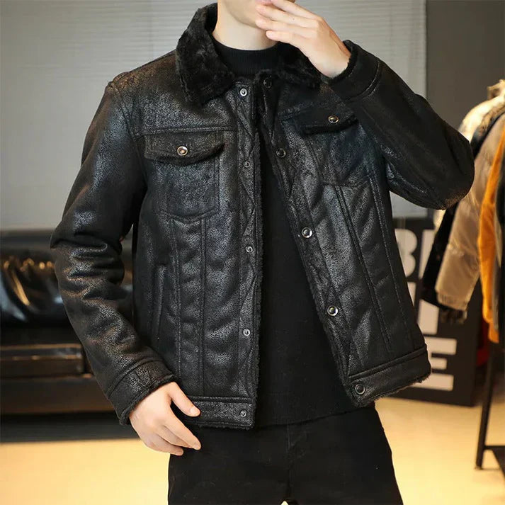 Werner - slim bomber jacket made of genuine leather