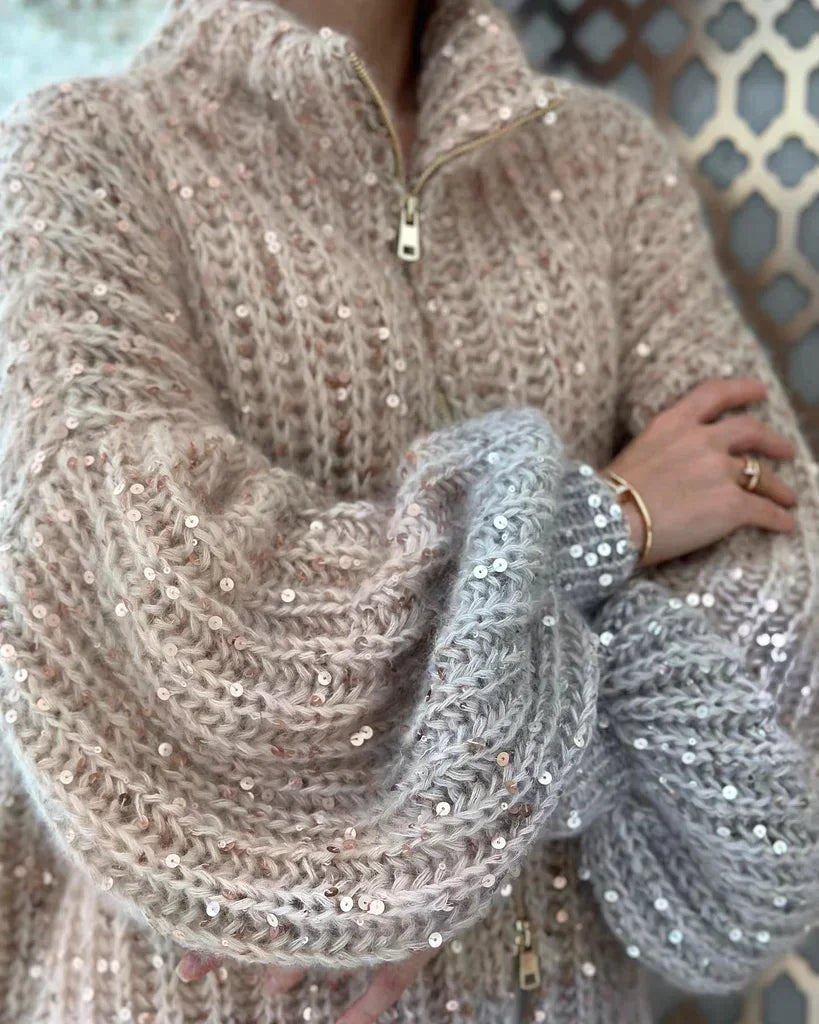 Karlie - Shimmer Knit Cardigan Sweater