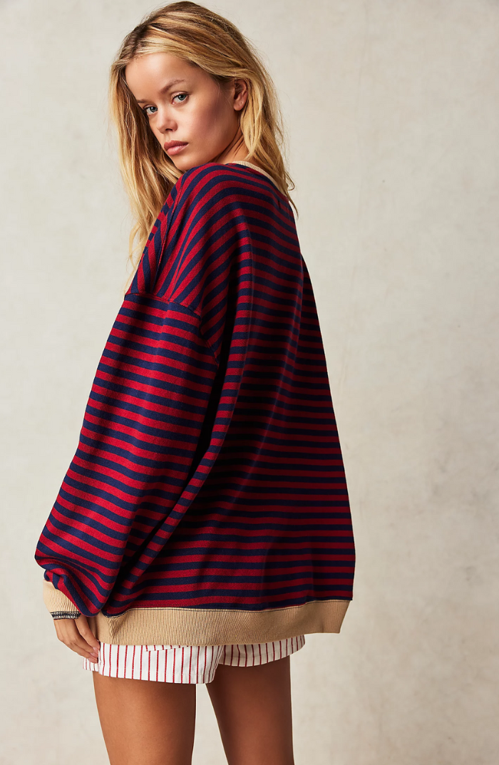 Zoe oversized sweater | striped, cozy sweater