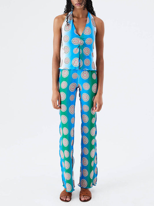 Unique Printed Flare Pants