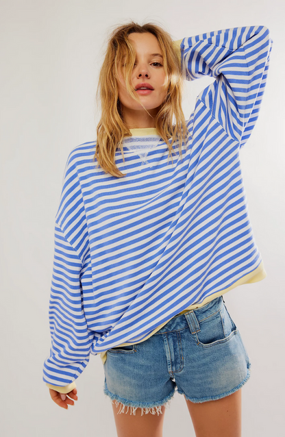 Zoe oversized sweater | striped, cozy sweater