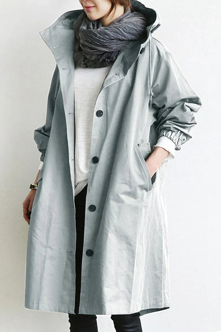 Helena - waterproof trench coat with hood