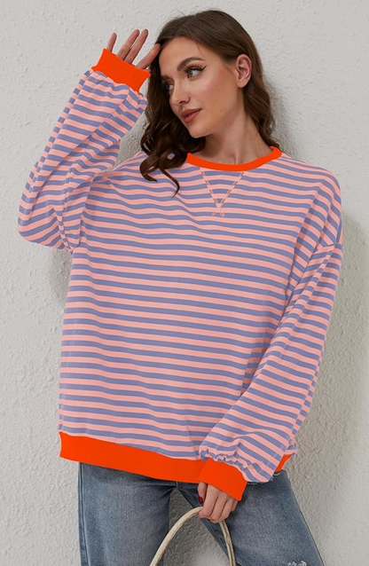 Zoe oversized sweater | striped, cozy sweater