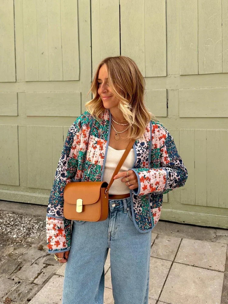Soft plaid vintage jacket for women