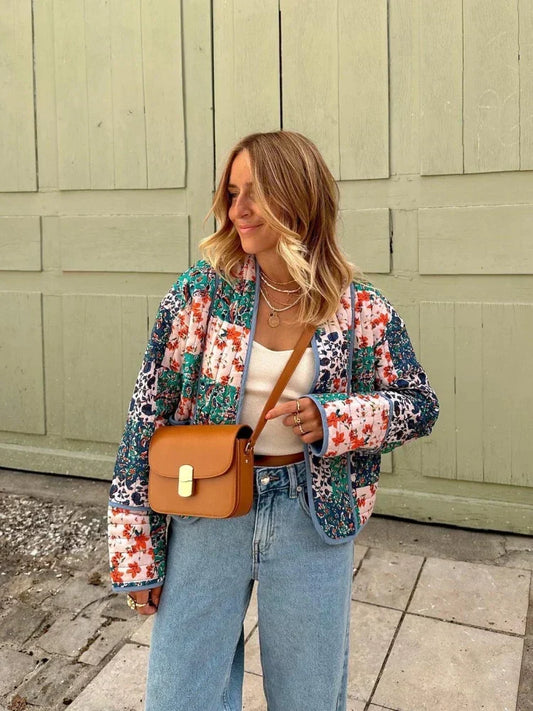 Soft plaid vintage jacket for women