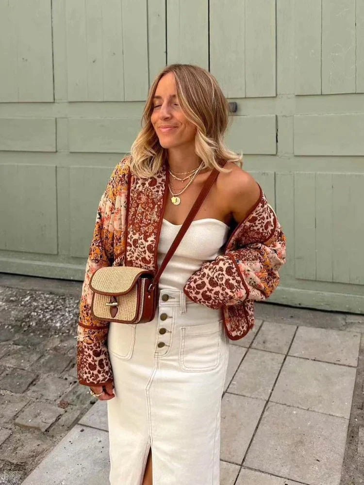 Soft plaid vintage jacket for women