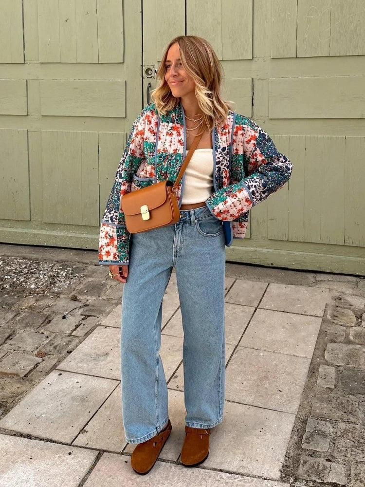 Soft plaid vintage jacket for women