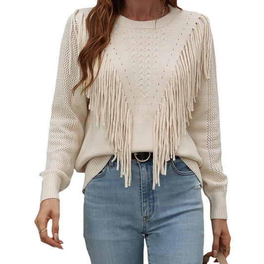 Natalie - Sweater with tassels - Chic - High-quality cotton - Ideal for autumn